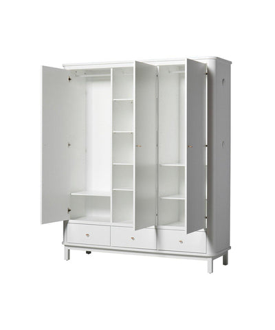 Oliver Furniture 3 Doors Wardrobe White