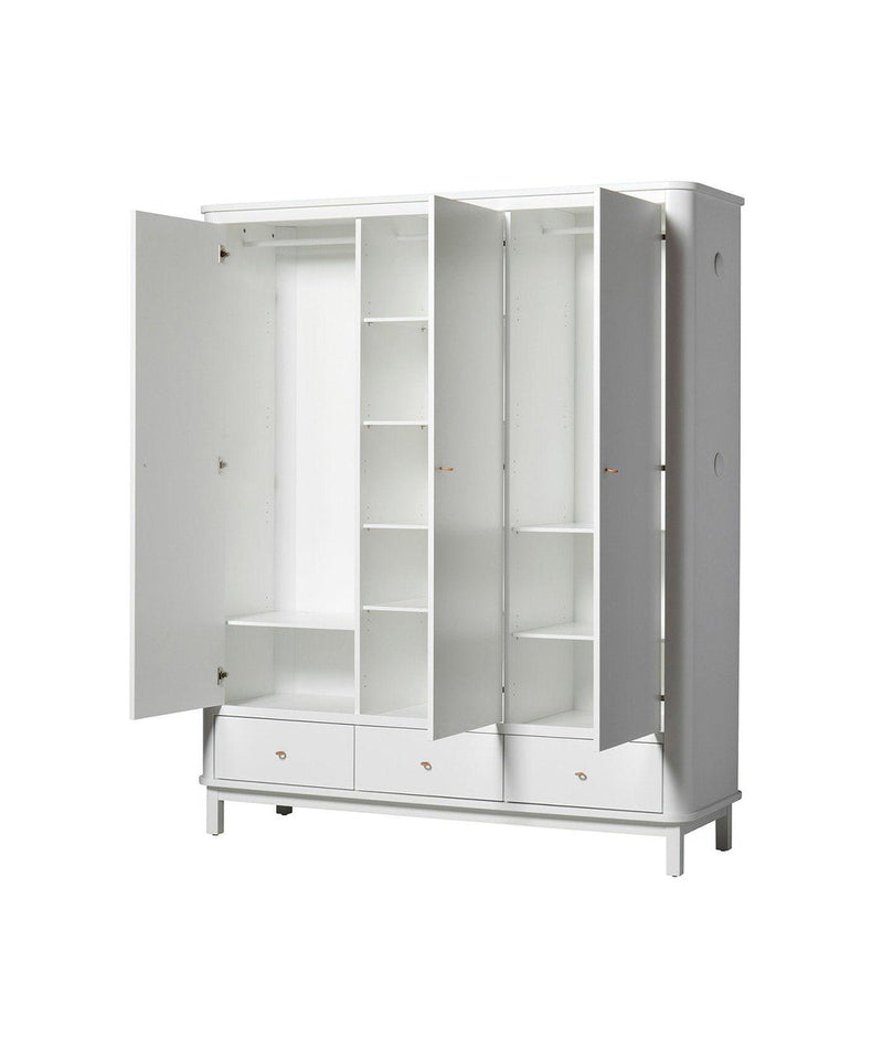 Oliver Furniture 3 Doors Wardrobe White