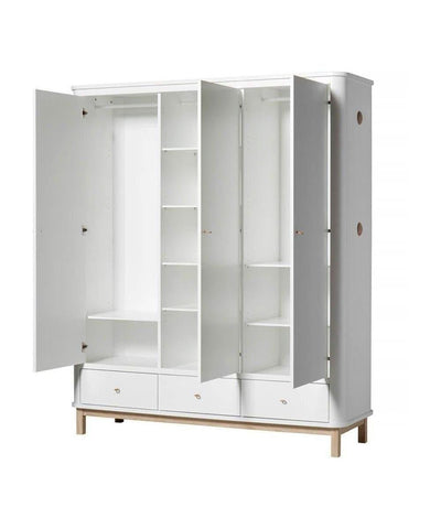 Oliver Furniture 3 Doors Wardrobe White/Oak 041353 - Studio Play
