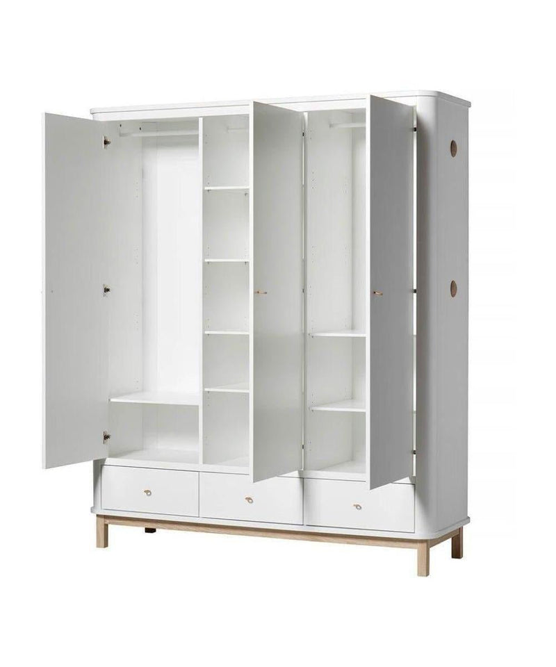 Oliver Furniture 3 Doors Wardrobe White/Oak 041353 - Studio Play
