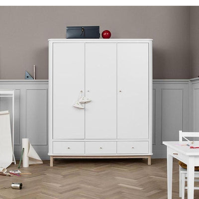Oliver Furniture 3 Doors Wardrobe White/Oak 041353