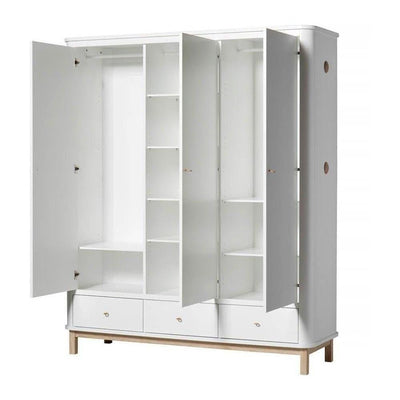 Oliver Furniture 3 Doors Wardrobe White/Oak 041353