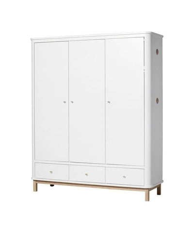 Oliver Furniture 3 Doors Wardrobe White/Oak 041353 - Studio Play