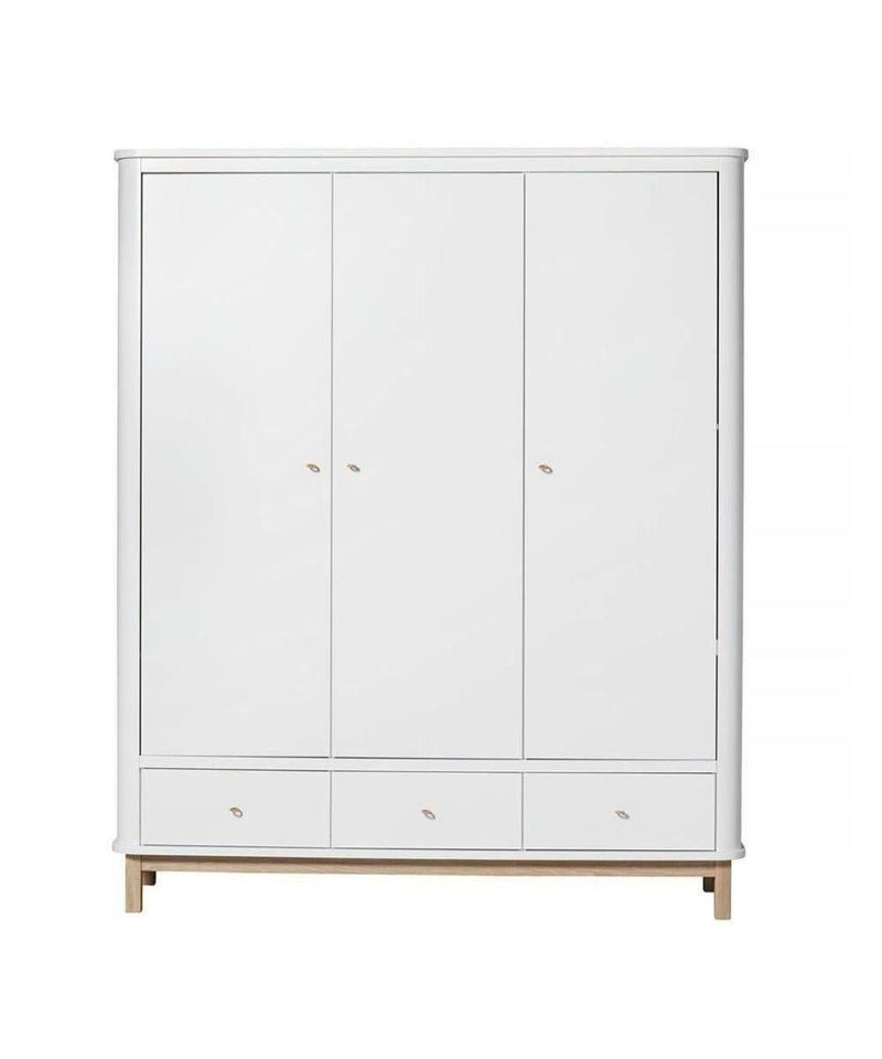 Oliver Furniture 3 Doors Wardrobe White/Oak 041353 - Studio Play
