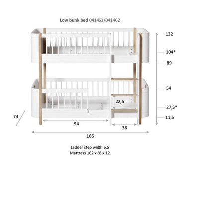Oliver Furniture Mini+ low bunk bed 041461 White/Oak