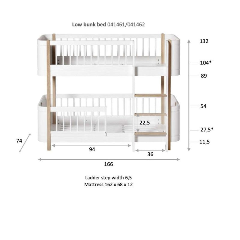 Oliver Furniture Mini+ low bunk bed 041461 White/Oak