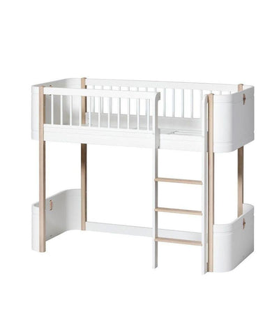 Oliver Furniture Mini+ low loft bed 041447 White/Oak - Studio Play