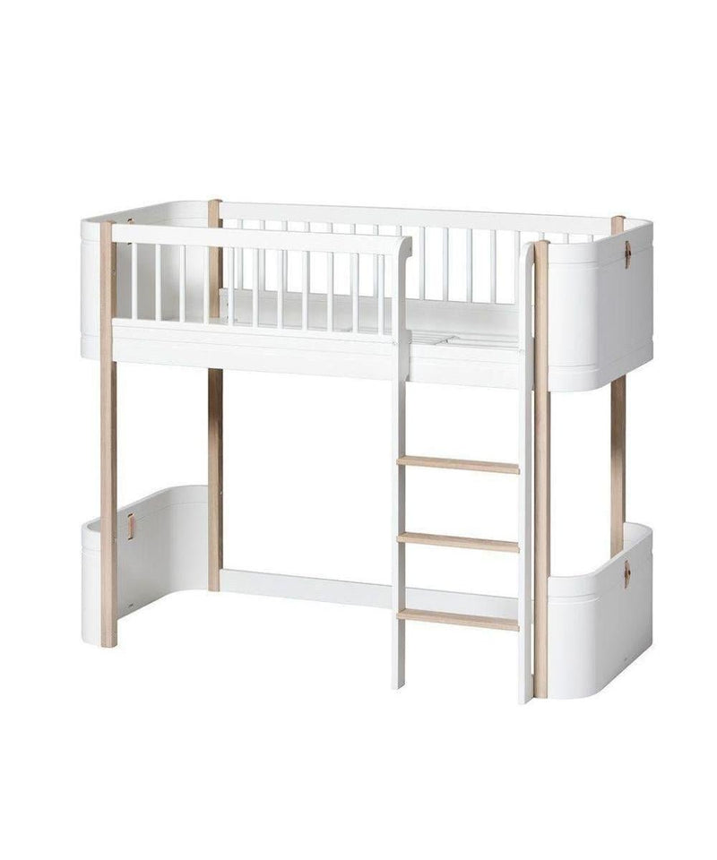 Oliver Furniture Mini+ low loft bed 041447 White/Oak - Studio Play