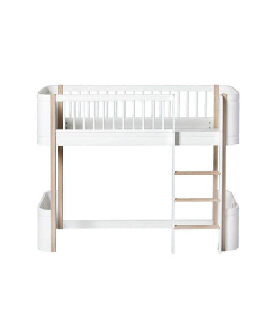 Oliver Furniture Mini+ low loft bed 041447 White/Oak - Studio Play