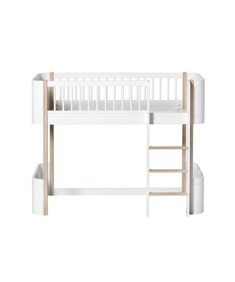 Oliver Furniture Mini+ low loft bed 041447 White/Oak - Studio Play