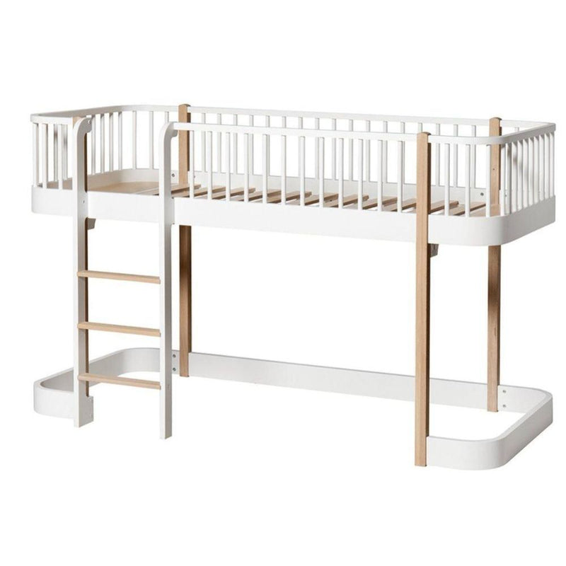 Oliver Furniture Original Low Loft Bed 90x200cm White/Oak 041573 - Studio Play