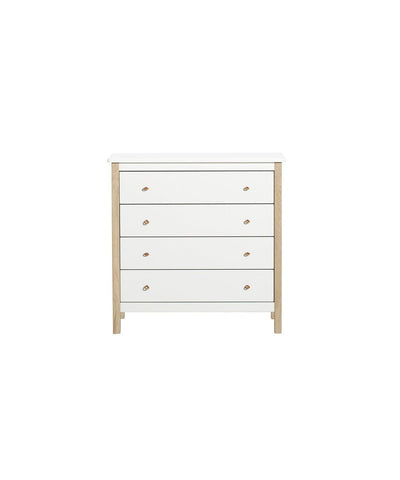 Oliver Furniture Wood Dresser 4 Drawers White/Oak