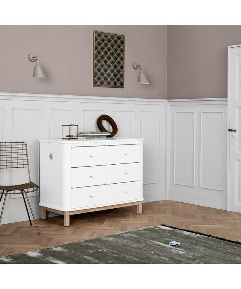 Oliver Furniture Wood Dresser 6 Drawers White/Oak