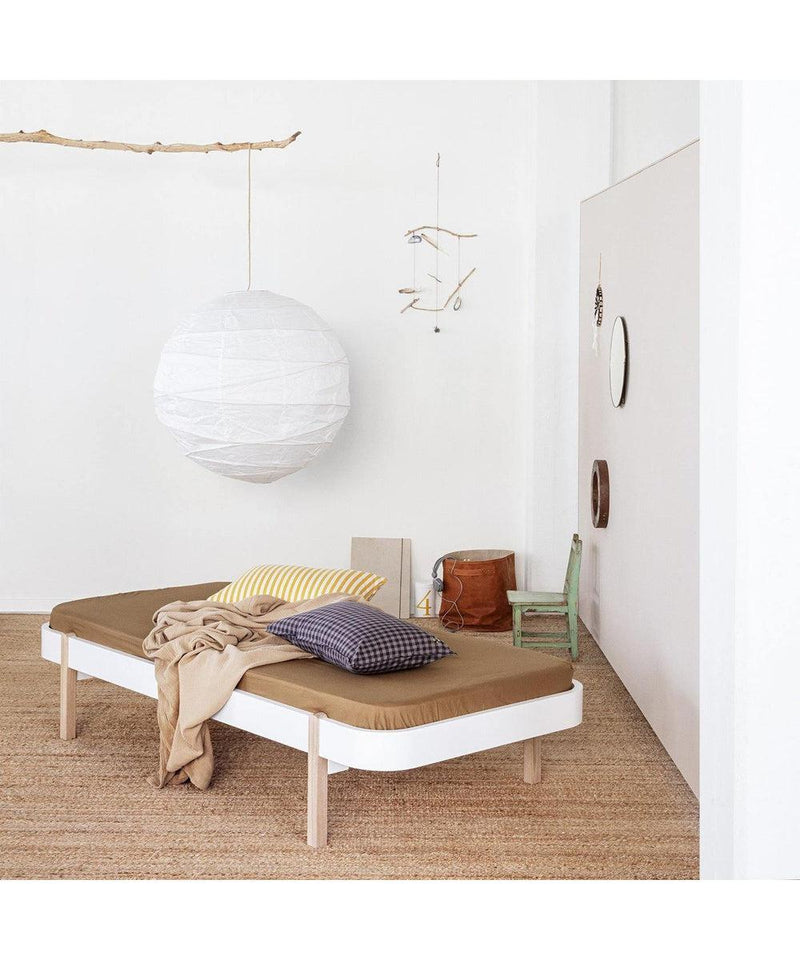 Oliver Furniture Wood Lounger White/Oak Bed 90x200cm
