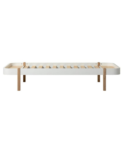 Oliver Furniture Wood Lounger White/Oak Bed 90x200cm
