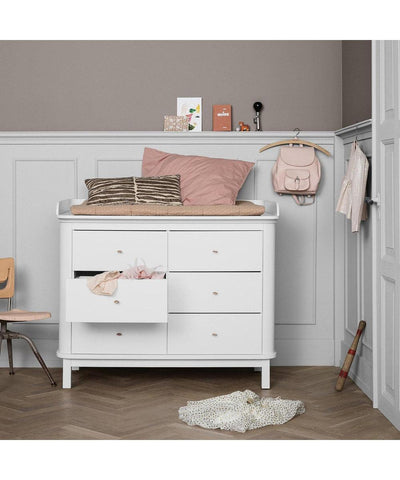 Oliver Furniture Wood Nursery Dresser 6 Drawers Large Top White