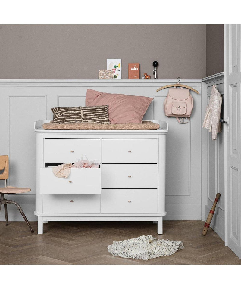 Oliver Furniture Wood Nursery Dresser 6 Drawers Large Top White
