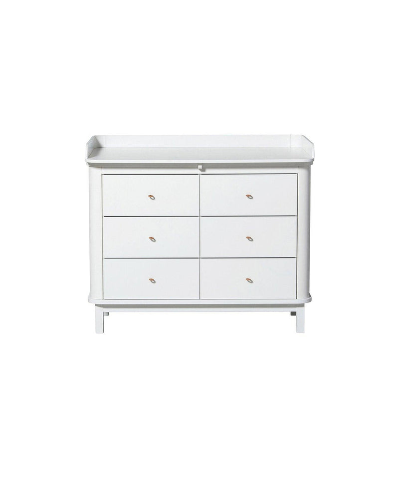 Oliver Furniture Wood Nursery Dresser 6 Drawers Large Top White