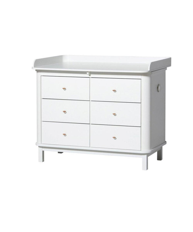 Oliver Furniture Wood Nursery Dresser 6 Drawers Large Top White