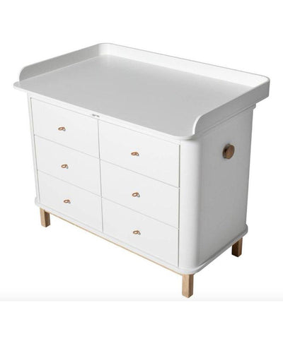 Oliver Furniture Wood Nursery Dresser 6 Drawers Large Top White/Oak