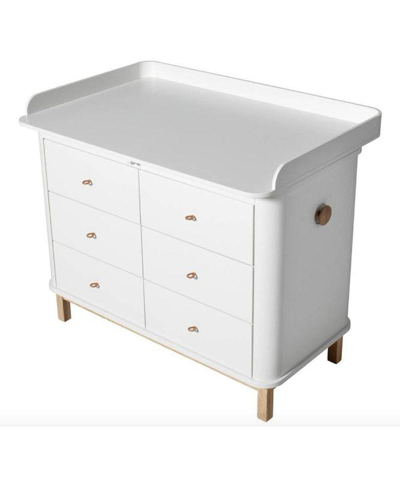 Oliver Furniture Wood Nursery Dresser 6 Drawers Large Top White/Oak