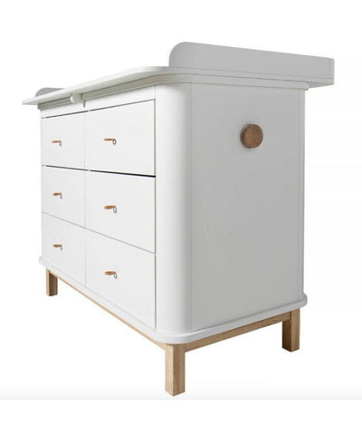 Oliver Furniture Wood Nursery Dresser 6 Drawers Large Top White/Oak