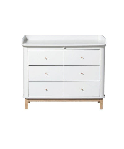Oliver Furniture Wood Nursery Dresser 6 Drawers Large Top White/Oak
