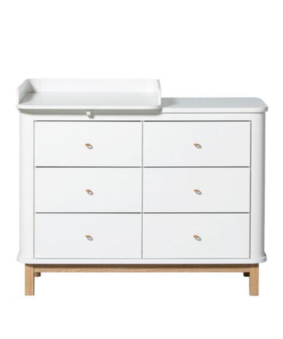 Oliver Furniture Wood Nursery Dresser 6 Drawers Small Top White/Oak
