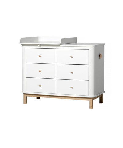 Oliver Furniture Wood Nursery Dresser 6 Drawers Small Top White/Oak