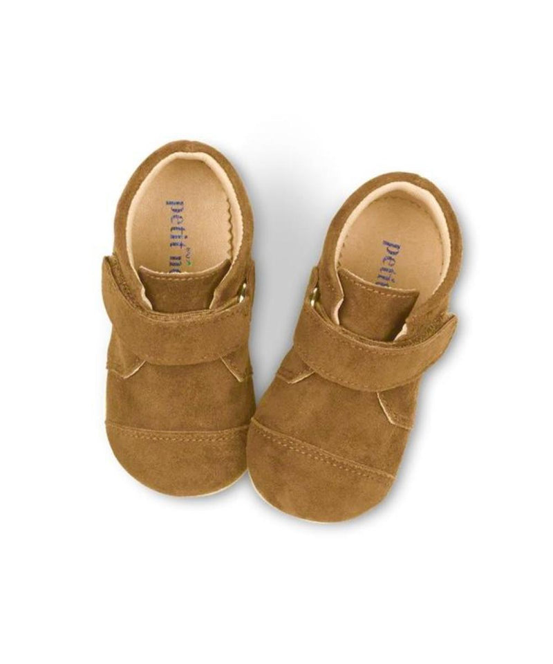 Petit Nord Closed Velcro Shoe Amber Suede
