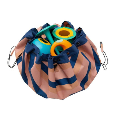 Playandgo Opbergzak / Speelmat Mokka Stripes Outdoor - Studio Play