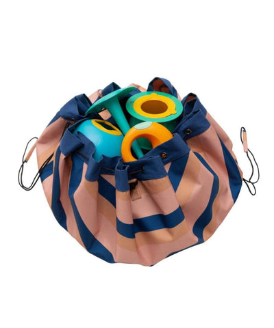 Playandgo Opbergzak / Speelmat Mokka Stripes Outdoor