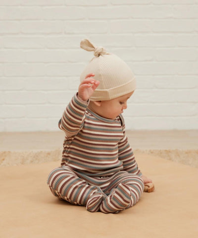 Quincy Mae Baby Ribbed Knotted Baby Hat Natural