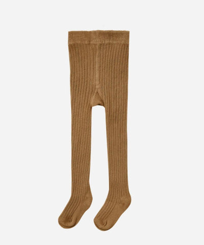Quincy Mae Solid Ribbed Tights Walnut