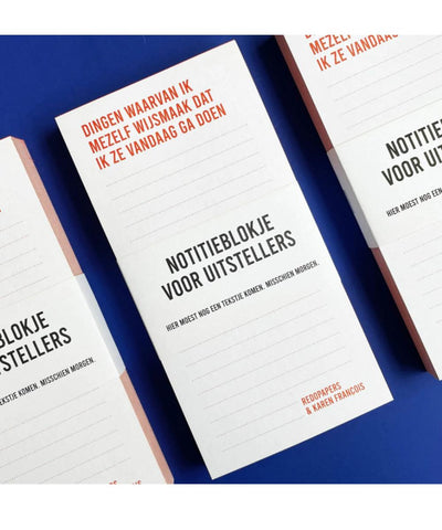 Redopapers Notitieblok Voor Uitstellers