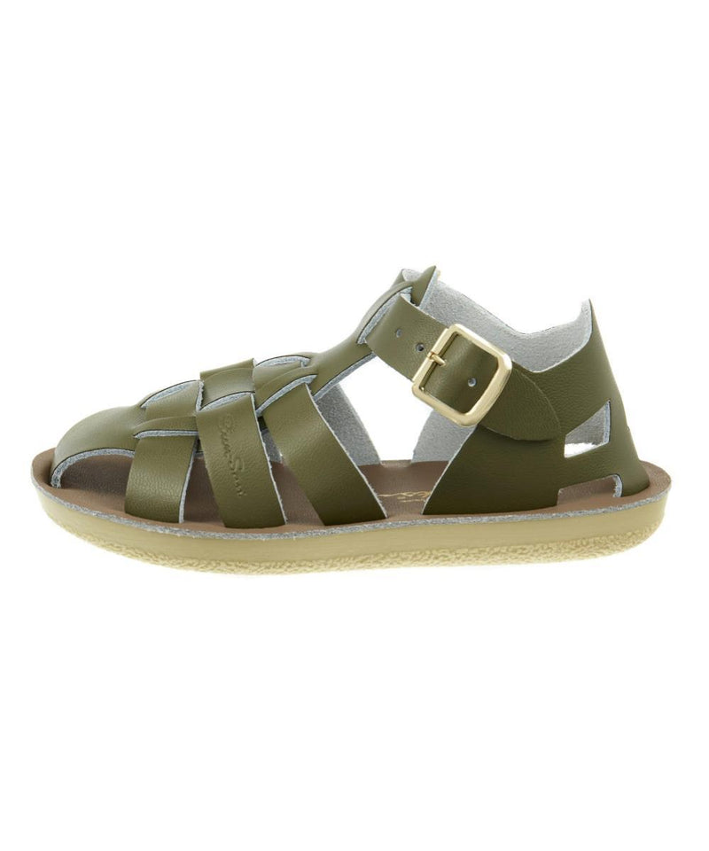 Salt-Water Sandals Kids Shark Olive