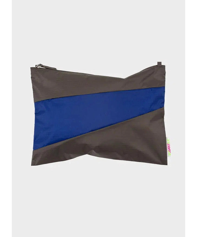 Susan Bijl The New Pouch Warm Grey & Electric Blue Large