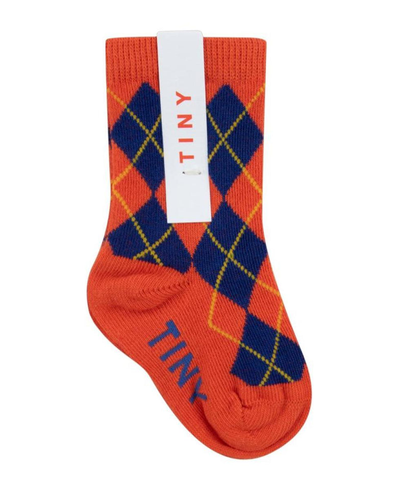 Tiny Cottons Baby Diamond High Socks Summer Red/Indigo