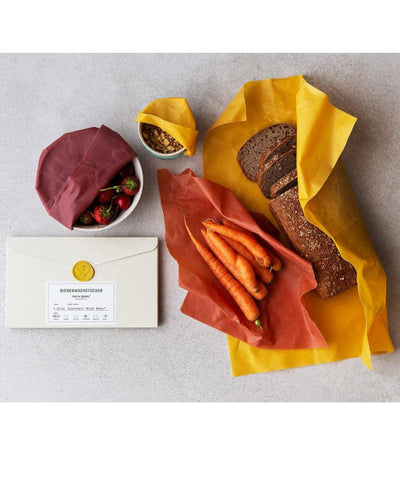 Toff & Zürpel Starter Set Beeswax Wrap Red/Yellow/Purple