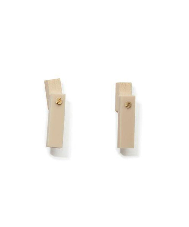 Turina Balkje Licht Hout/Beige Accent Oorbellen