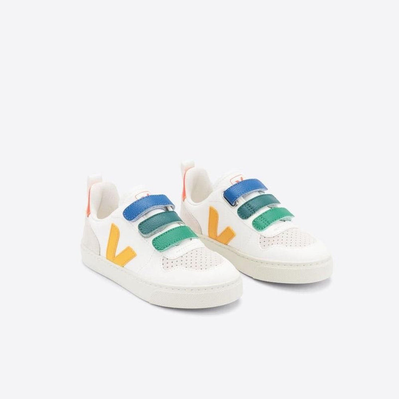Veja BABY Small V - 10 Velcro Chromefree Multico White Ouro - Studio Play