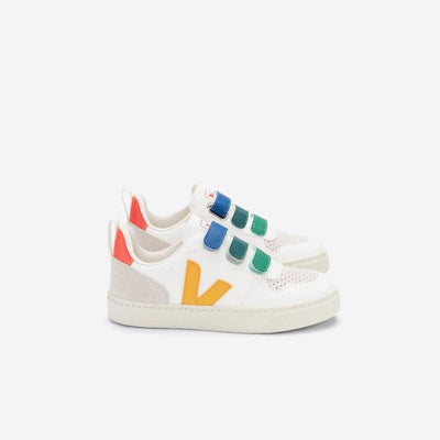 Veja BABY Small V - 10 Velcro Chromefree Multico White Ouro - Studio Play