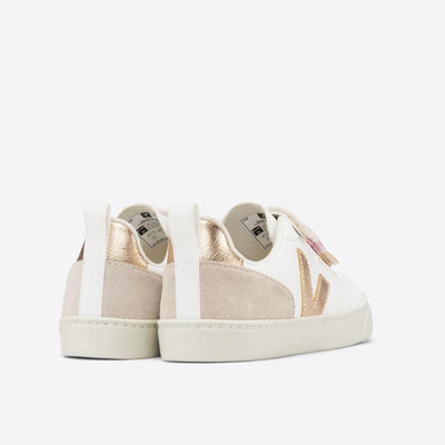 Veja BABY Small V - 10 Velcro Chromefree Multico White Shiny - Studio Play