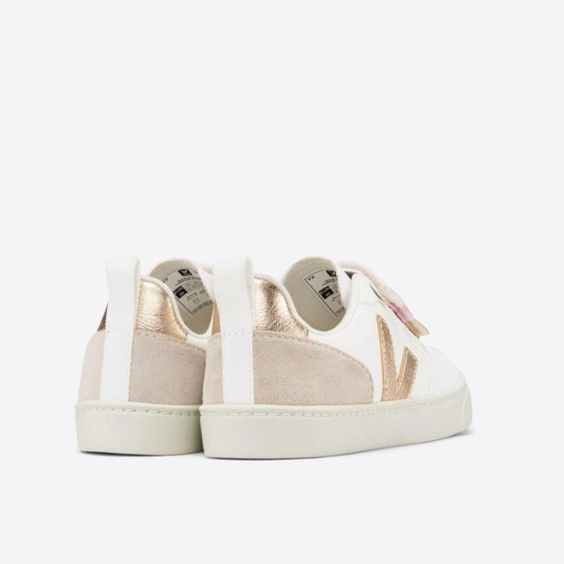 Veja BABY Small V - 10 Velcro Chromefree Multico White Shiny - Studio Play