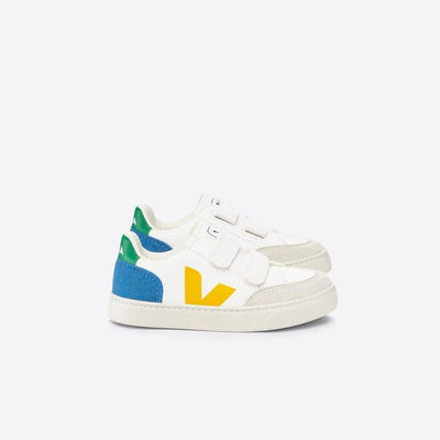 Veja BABY Small V - 12 Chromefree White Multico Indigo - Studio Play