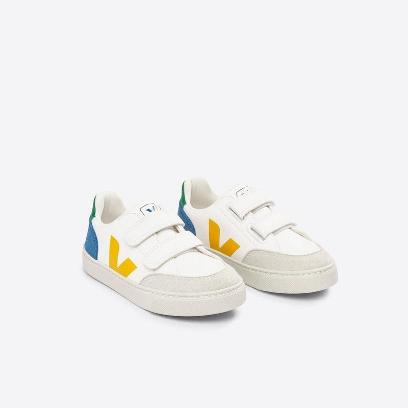 Veja BABY Small V - 12 Chromefree White Multico Indigo - Studio Play