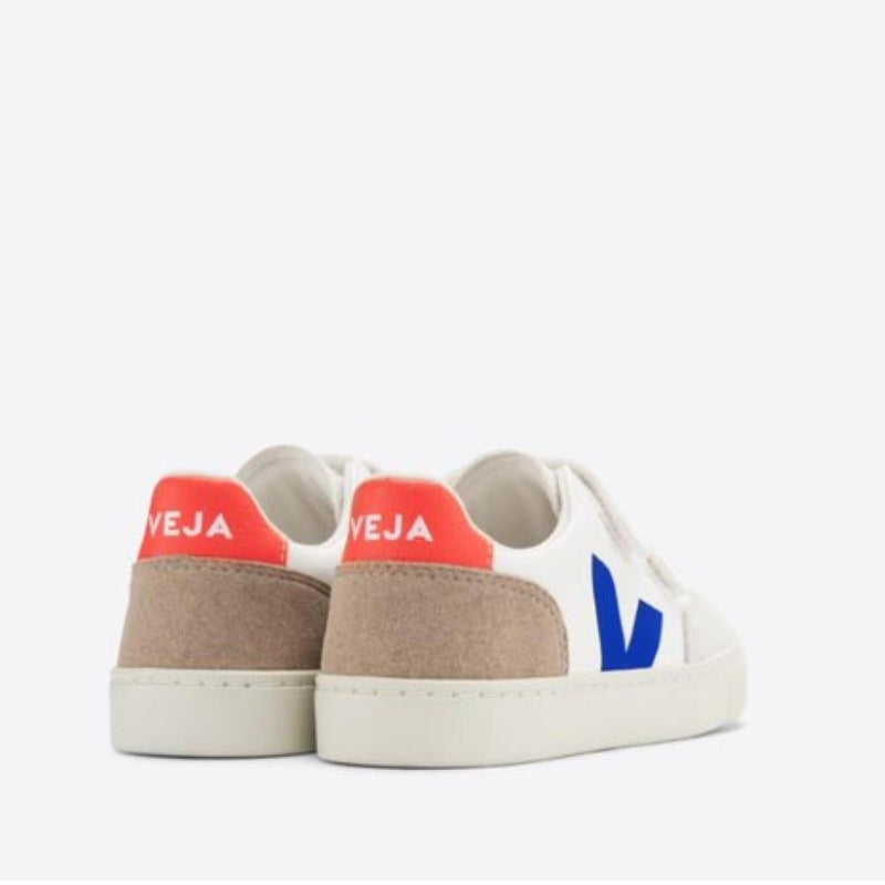 Veja KIDS Small V - 12 Velcro Leather White Multico Miel - Studio Play