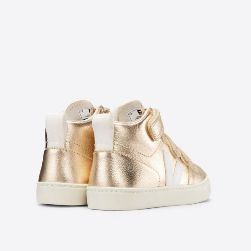 Veja BABY V - 10 Mid Velcro Chromefree Platine White - Studio Play