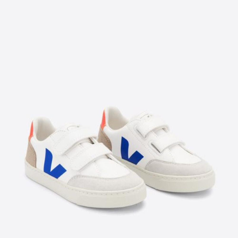 Veja KIDS Small V - 12 Velcro Leather White Multico Miel - Studio Play
