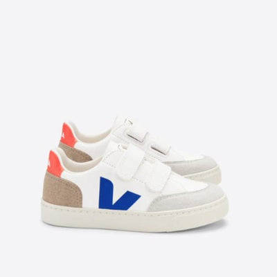 Veja KIDS Small V - 12 Velcro Leather White Multico Miel - Studio Play